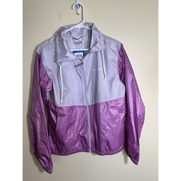Columbia Womens Morning View Full Zip Windbreaker Jacket Pink Purple NWT Sz Smal - Picture 2 of 9
